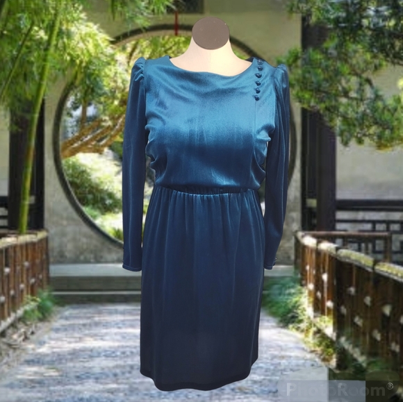 Vintage 70s Velour Dress - Picture 1 of 6